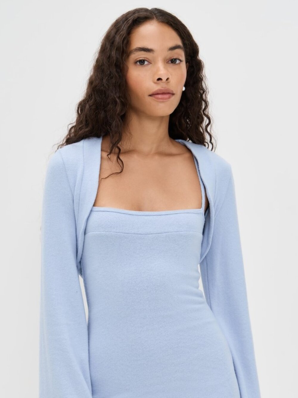 Reformation Chloe Knit Shrug Dress Set Blue - Size S